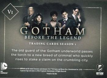 2016 Cryptozoic Gotham Season 1 - Villains Silver #V1 puzzle top left Back