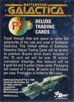 1996 Dart Battlestar Galactica - Promo Foil #P2 Viper Launch Back