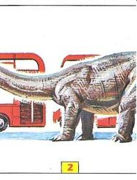 1992 Panini/Kellogg's Cruncheroos Dinosaur Stickers #2 How big was a dinosaur? Front