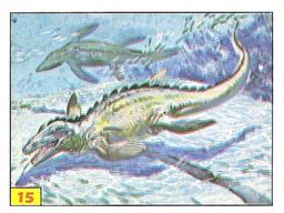 1992 Panini/Kellogg's Cruncheroos Dinosaur Stickers #15 Tylosaurus Front