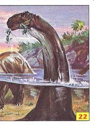 1992 Panini/Kellogg's Cruncheroos Dinosaur Stickers #22 Brontosaurus Front