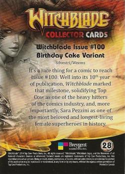 2014 Breygent Witchblade #28 Witchblade Issue #100 Birthday Cake Variant Back