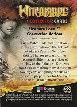 2014 Breygent Witchblade #32 Firstborn Issue #1 Convention Variant Back
