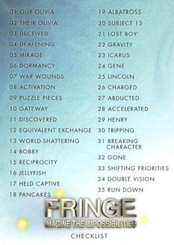 2013 Cryptozoic Fringe Seasons 3 & 4 #73 Checklist Front