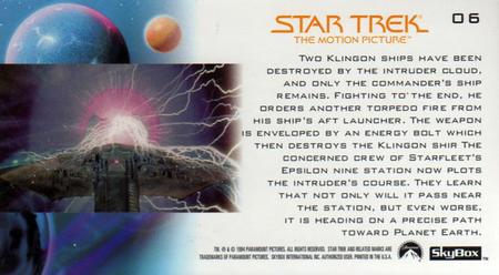 1994 SkyBox Star Trek I The Motion Picture Cinema Collection #06 Heading: Planet Earth Back