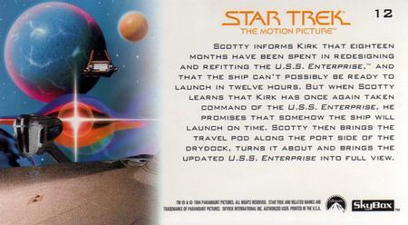 1994 SkyBox Star Trek I The Motion Picture Cinema Collection #12 Redesign Back
