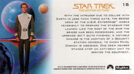 1994 SkyBox Star Trek I The Motion Picture Cinema Collection #15 U.S.S. Enterprise Bridge Back