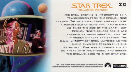 1994 SkyBox Star Trek I The Motion Picture Cinema Collection #20 Epsilon Nine Back