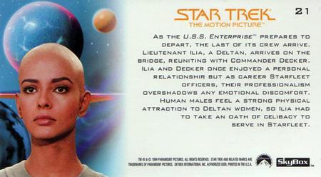 1994 SkyBox Star Trek I The Motion Picture Cinema Collection #21 Lieutenant Ilia Back