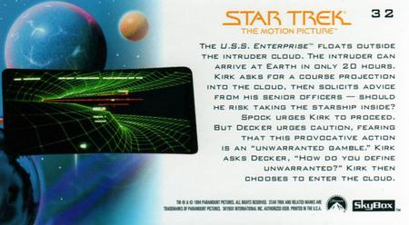 1994 SkyBox Star Trek I The Motion Picture Cinema Collection #32 Command Decision Back