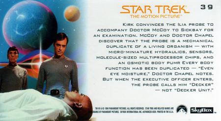 1994 SkyBox Star Trek I The Motion Picture Cinema Collection #39 Examination Back