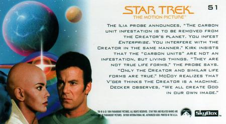 1994 SkyBox Star Trek I The Motion Picture Cinema Collection #51 In Thy Image Back