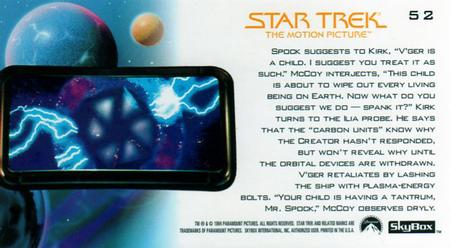 1994 SkyBox Star Trek I The Motion Picture Cinema Collection #52 Temper Tantrum Back