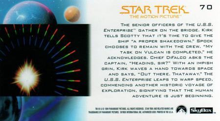 1994 SkyBox Star Trek I The Motion Picture Cinema Collection #70 The Human Adventure Back