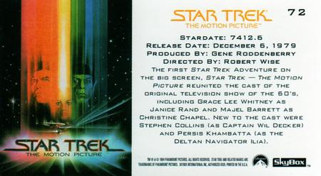 1994 SkyBox Star Trek I The Motion Picture Cinema Collection #72 Motion Picture Trivia Back