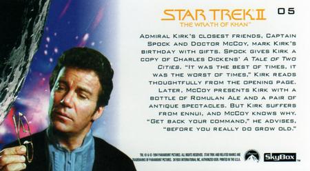 1994 SkyBox Star Trek II The Wrath of Khan Cinema Collection #05 Unhappy Birthday Back