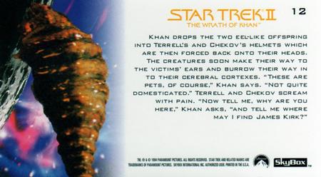 1994 SkyBox Star Trek II The Wrath of Khan Cinema Collection #12 Moment of Truth Back