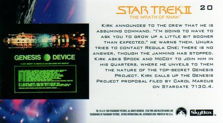 1994 SkyBox Star Trek II The Wrath of Khan Cinema Collection #20 Genesis Unveiled Back