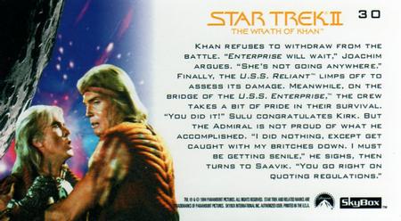 1994 SkyBox Star Trek II The Wrath of Khan Cinema Collection #30 Retribution Back