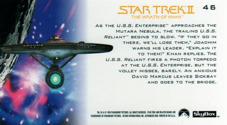 1994 SkyBox Star Trek II The Wrath of Khan Cinema Collection #46 Deadly Explanation Back