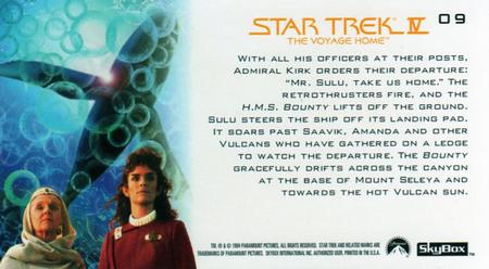 1994 SkyBox Star Trek IV The Voyage Home Cinema Collection #09 Farewells Back