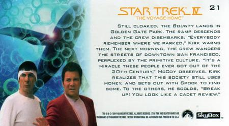 1994 SkyBox Star Trek IV The Voyage Home Cinema Collection #21 Culture Shock Back