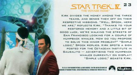 1994 SkyBox Star Trek IV The Voyage Home Cinema Collection #23 Simple Logic Back