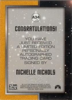 1998 SkyBox Star Trek The Original Series 2 - Autographs #A34 Nichelle Nichols Back