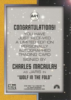 1998 SkyBox Star Trek The Original Series 2 - Autographs #A41 Charles Macaulay Back