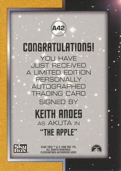 1998 SkyBox Star Trek The Original Series 2 - Autographs #A42 Keith Andes Back