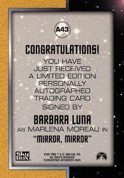 1998 SkyBox Star Trek The Original Series 2 - Autographs #A43 BarBara Luna Back