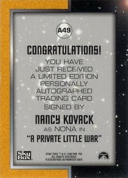 1998 SkyBox Star Trek The Original Series 2 - Autographs #A49 Nancy Kovack Back