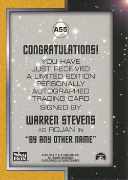 1998 SkyBox Star Trek The Original Series 2 - Autographs #A55 Warren Stevens Back
