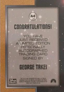 1997 SkyBox Star Trek Original Series 1 - Autographs #A4 George Takei Back