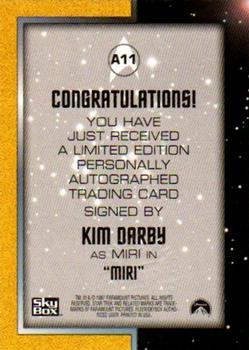 1997 SkyBox Star Trek Original Series 1 - Autographs #A11 Kim Darby Back