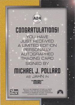 1997 SkyBox Star Trek Original Series 1 - Autographs #A24 Michael J. Pollard Back