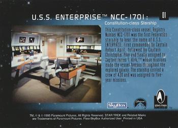 1995 SkyBox 30 Years of Star Trek Phase One #01 U.S.S. Enterprise NCC-1701 Back
