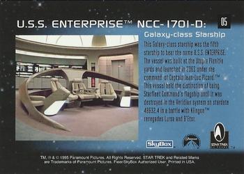 1995 SkyBox 30 Years of Star Trek Phase One #05 U.S.S. Enterprise NCC-1701-D Back