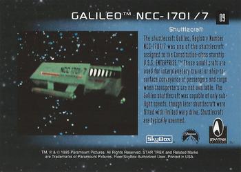 1995 SkyBox 30 Years of Star Trek Phase One #09 Galileo NCC-1701/7 Back