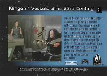 1995 SkyBox 30 Years of Star Trek Phase One #21 Klingon Vessels of the 23rd Century Back