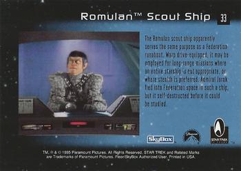 1995 SkyBox 30 Years of Star Trek Phase One #33 Romulan Scout Ship Back