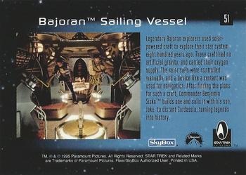 1995 SkyBox 30 Years of Star Trek Phase One #51 Bajoran Sailing Vessel Back