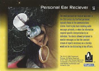 1995 SkyBox 30 Years of Star Trek Phase One #56 Personal Ear Receiver Back