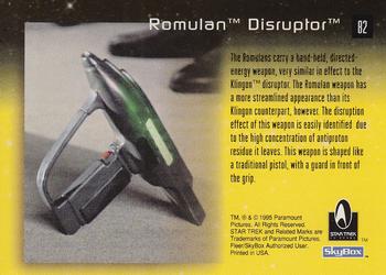 1995 SkyBox 30 Years of Star Trek Phase One #82 Romulan Disruptor Back