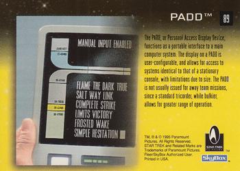 1995 SkyBox 30 Years of Star Trek Phase One #89 PADD Back