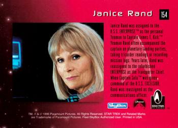 1996 SkyBox 30 Years of Star Trek Phase Two #154 Janice Rand Back