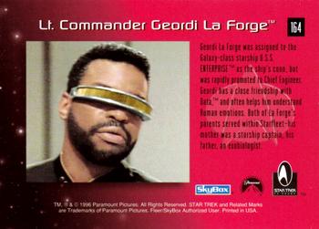 1996 SkyBox 30 Years of Star Trek Phase Two #164 Lt. Commander Geordi La Forge Back