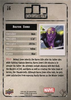2015 Upper Deck Marvel Dossier - Foil #16 Baron Zemo Back