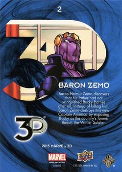 2015 Upper Deck Marvel 3D #2 Baron Zemo Back