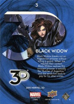 2015 Upper Deck Marvel 3D #3 Black Widow Back